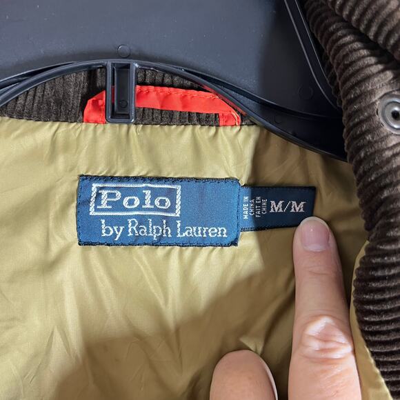 Vtg Polo Ralph Lauren Quilted Vest Mens Medium Sportsman Corduroy Collar Field - Picture 3 of 16